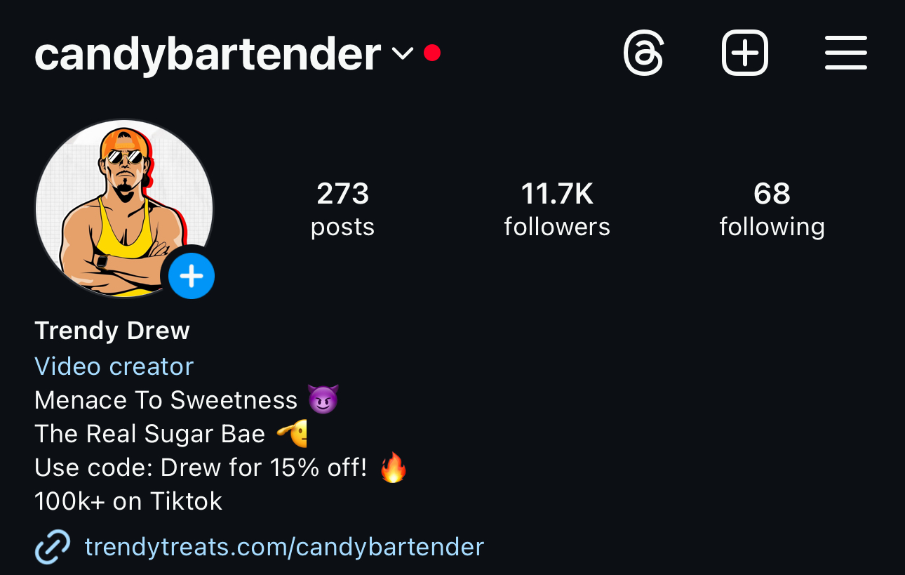 Candy Bartender Instagram